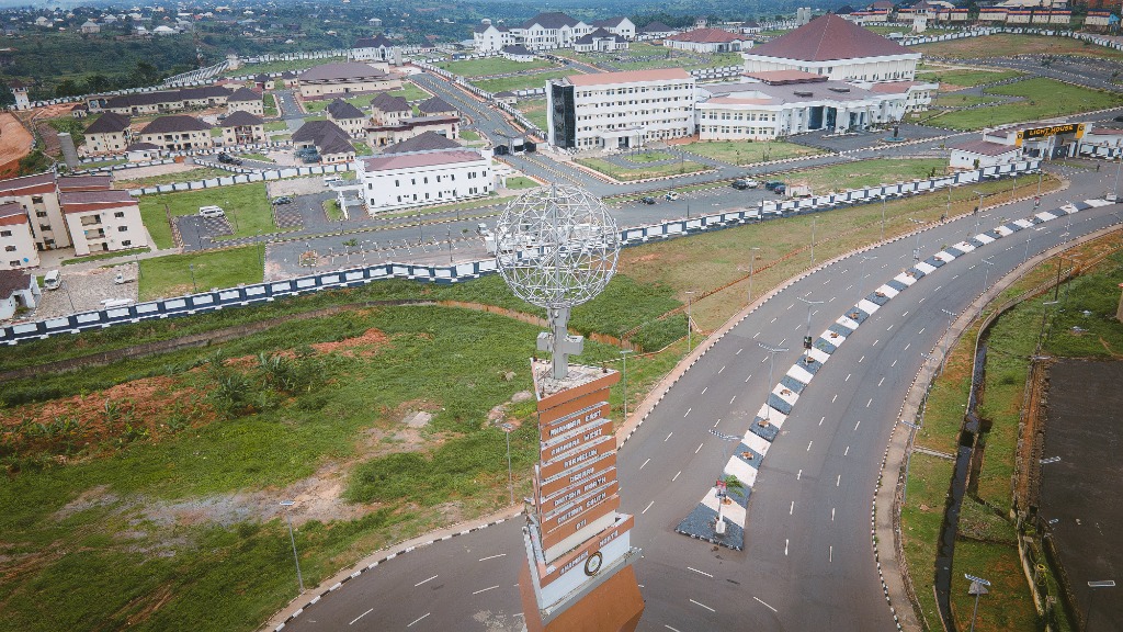 Anambra State Government House and monument aerial view